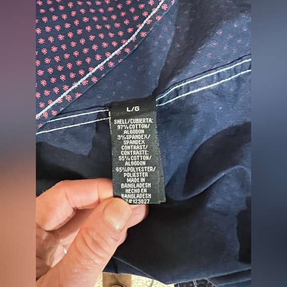 TRANQUILITY MAYHEM Men’s navy and pink print long sleeve shirt‎ size L. - Picture 11 of 14